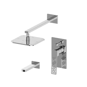 VS-105-C-CHROME CONCEALED BATH SHOWER MIXER 12” RAIN SHOWER BATH SPOUT SET