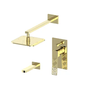 VS-105-C-ORO CONCEALED BATH SHOWER MIXER 12” RAIN SHOWER BATH SPOUT SET